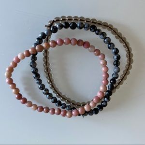 Real stone bracelets- set of three